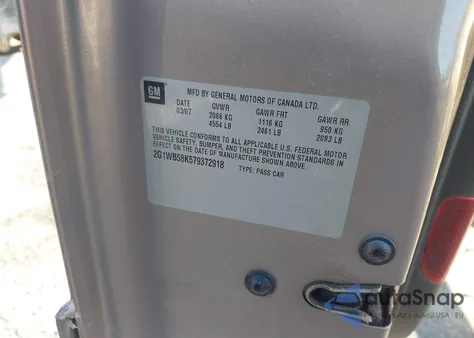 2007 Chevrolet Impala Ls z USA, uszkodzony, nr VIN 2G1WB58K579372918